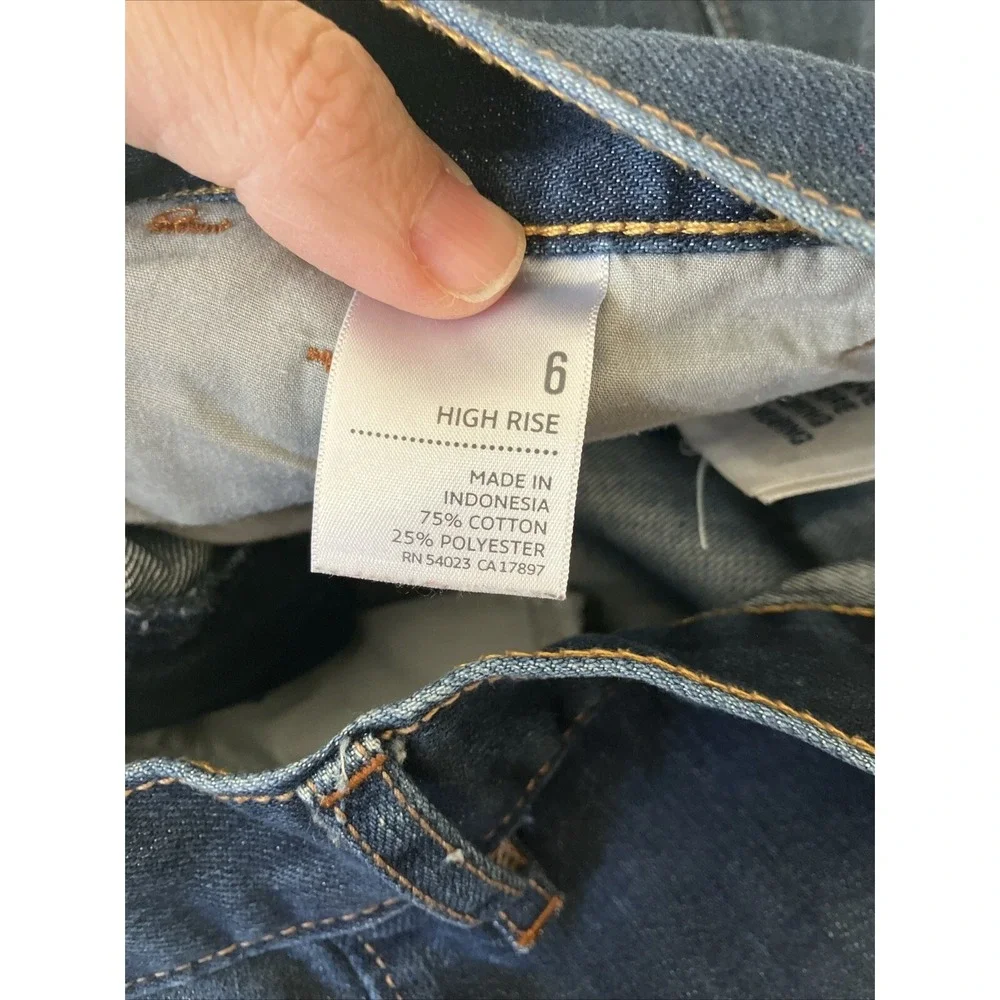 Old‎ Navy Dark Wash Blue High Rise Denim Skirt Sz 6 Back Pockets Back Slit